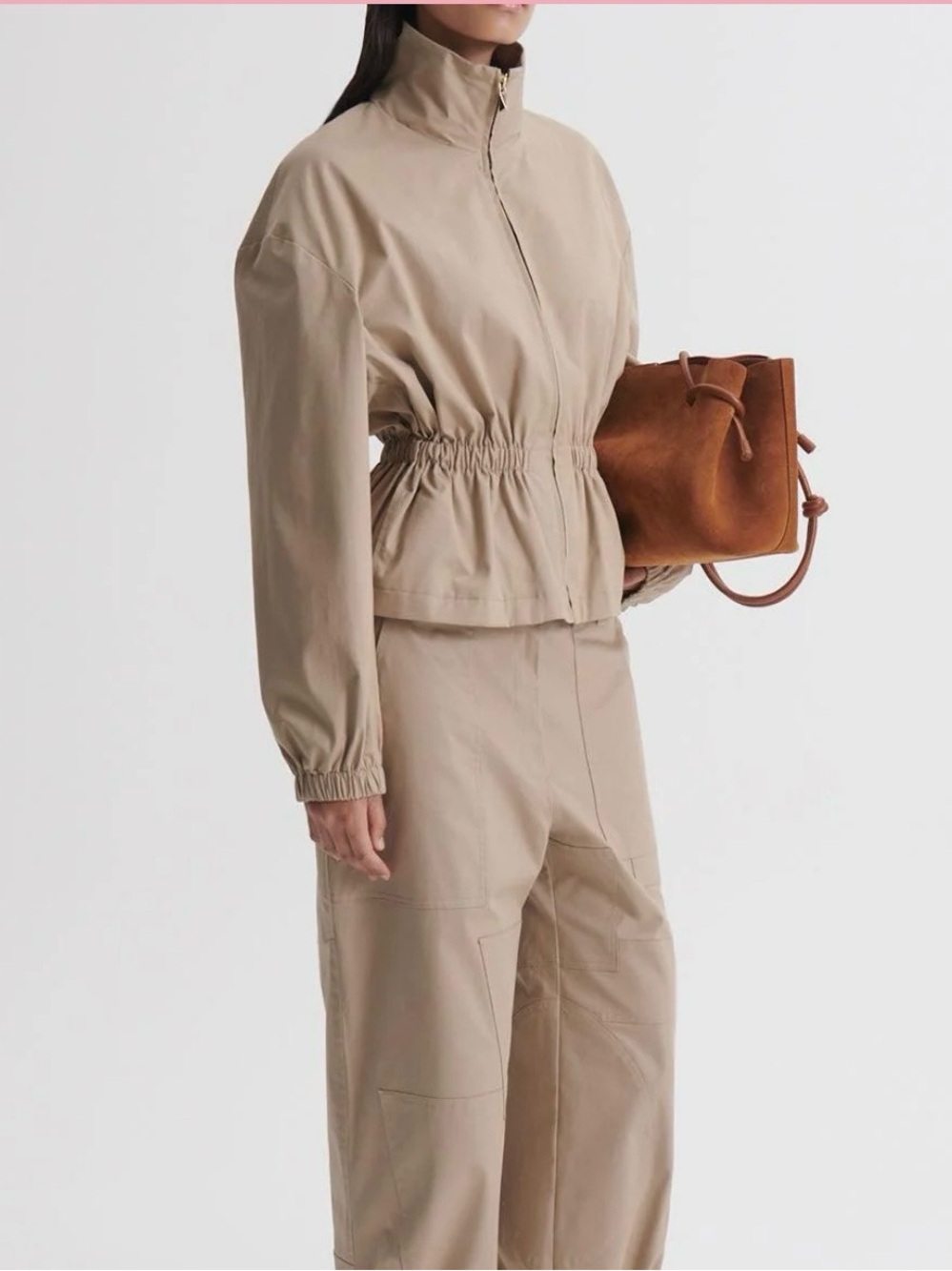 SCANLAN THEODORE Cotton Funnel Neck Jacket in Beige NWT - AU 8 / US 4